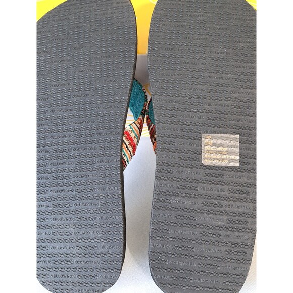 Yellow Box "Oria" Multicolor Woven Flip Flops Women’s Size 10 M - Picture 4 of 6